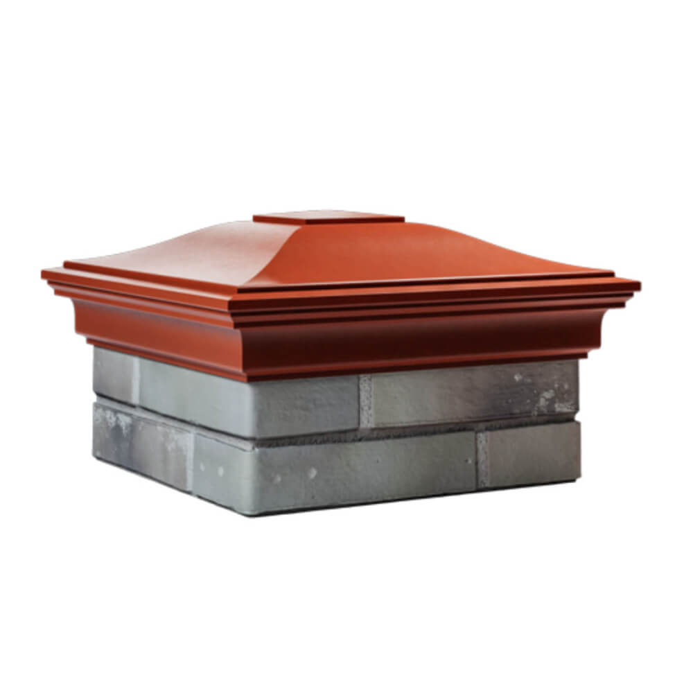 Колпак Zking Монблан Красный на столб 1.5х1.5 еврокирпича 0.7НФ (355х355мм) в Сибае фото