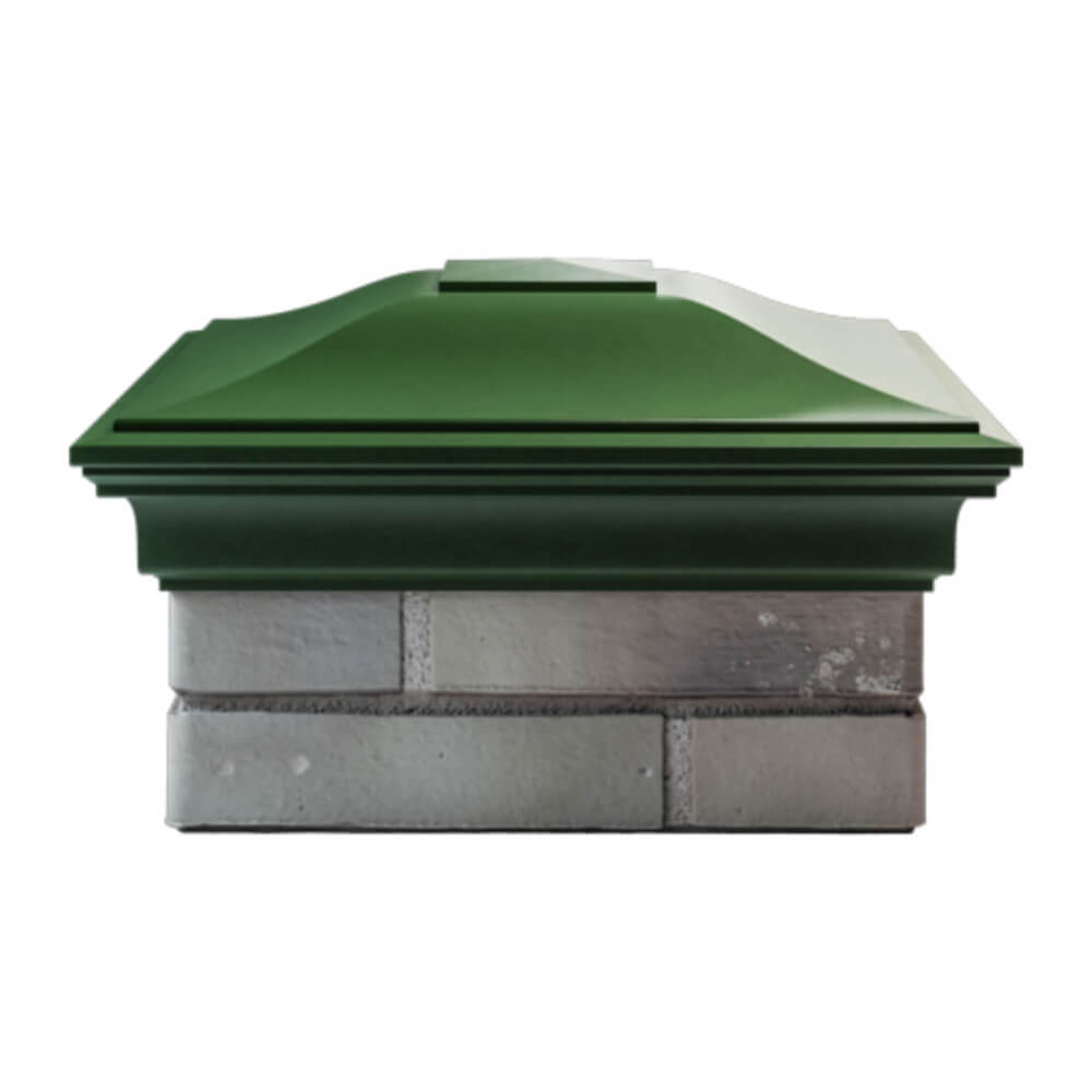 Колпак Zking Монблан Зеленый на столб 1.5х1.5 еврокирпича 0.7НФ (355х355мм) Сибай фото