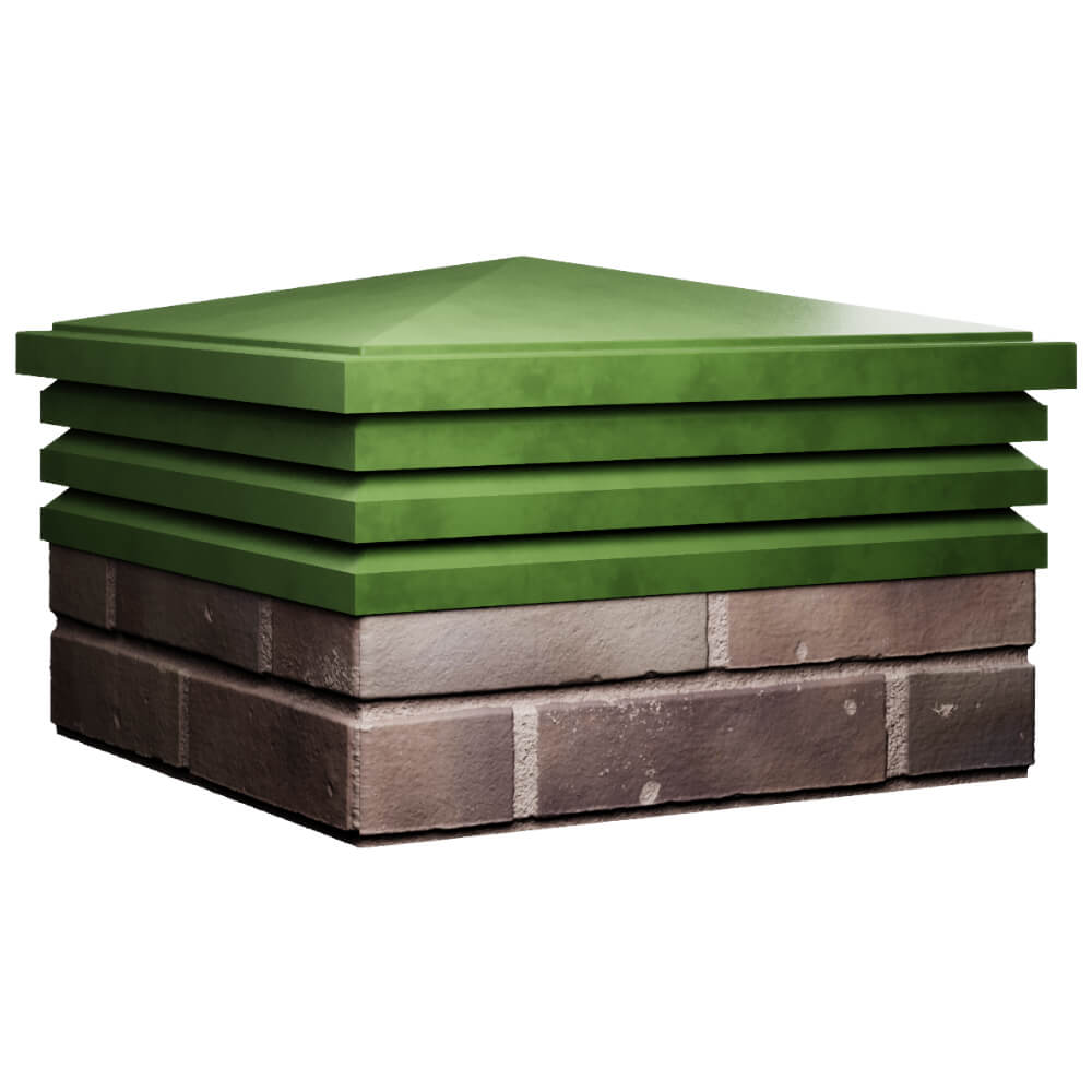 Колпак Zking Бона ХайТек Зеленый на столб 2х2 кирпича (513х513мм) в Сибае фото