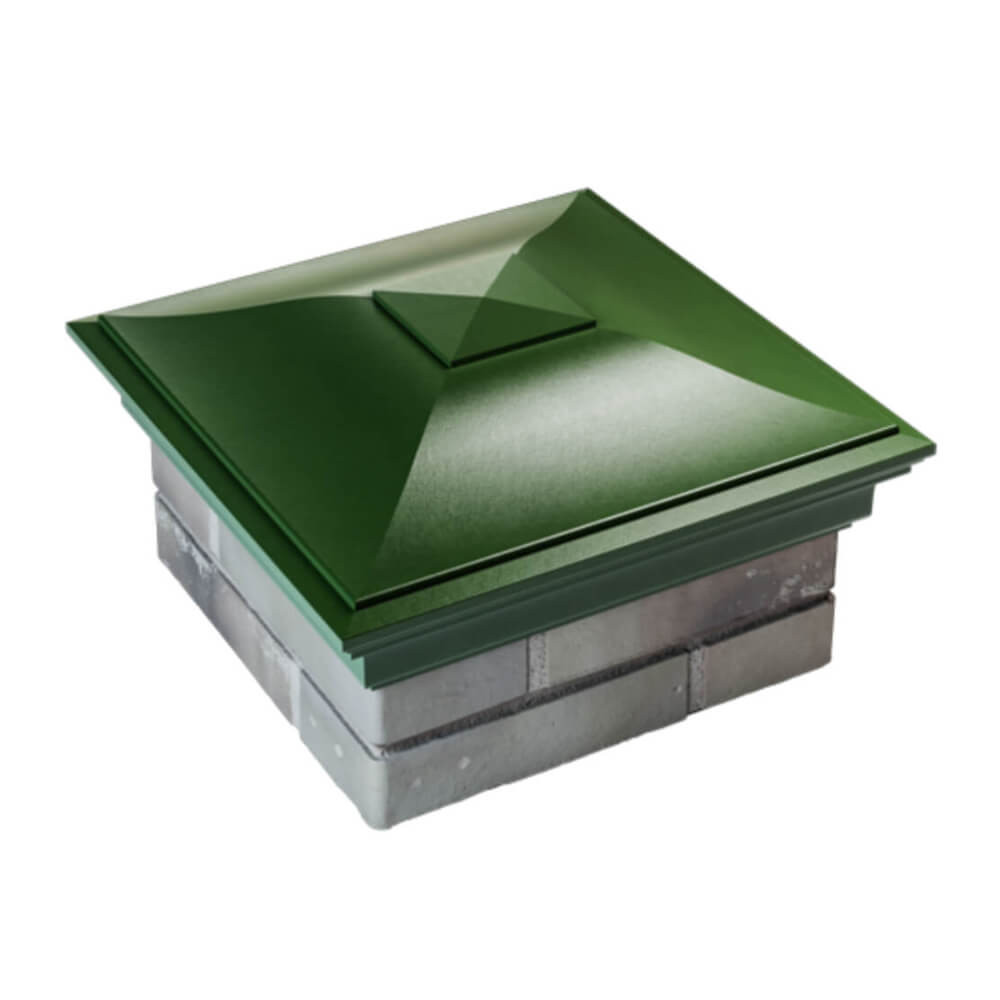 Колпак Zking Монблан Зеленый на столб 1.5х1.5 еврокирпича 0.7НФ (355х355мм) в Сибае фото