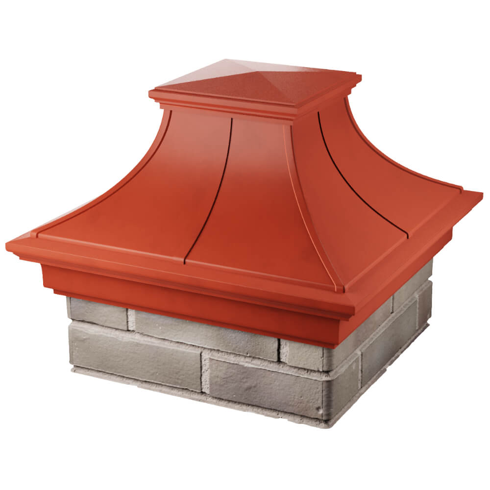 Колпак Zking Монблан Премиум Красный на столб 1.5х1.5 кирпича (385х385мм) в Сибае фото