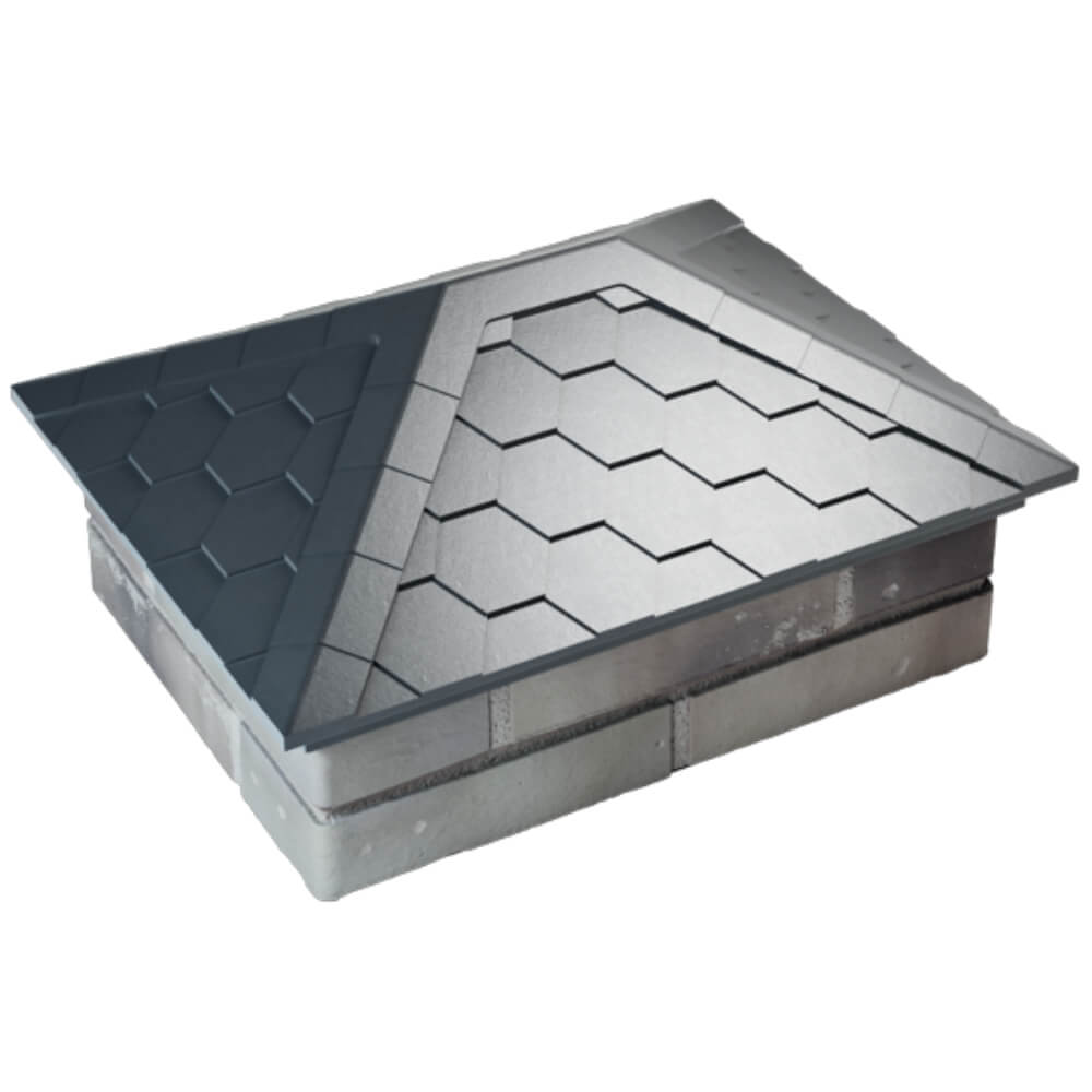 Колпак Zking Эверест Серый на столб 2х1.5 кирпича (520х390мм) Сибай фото