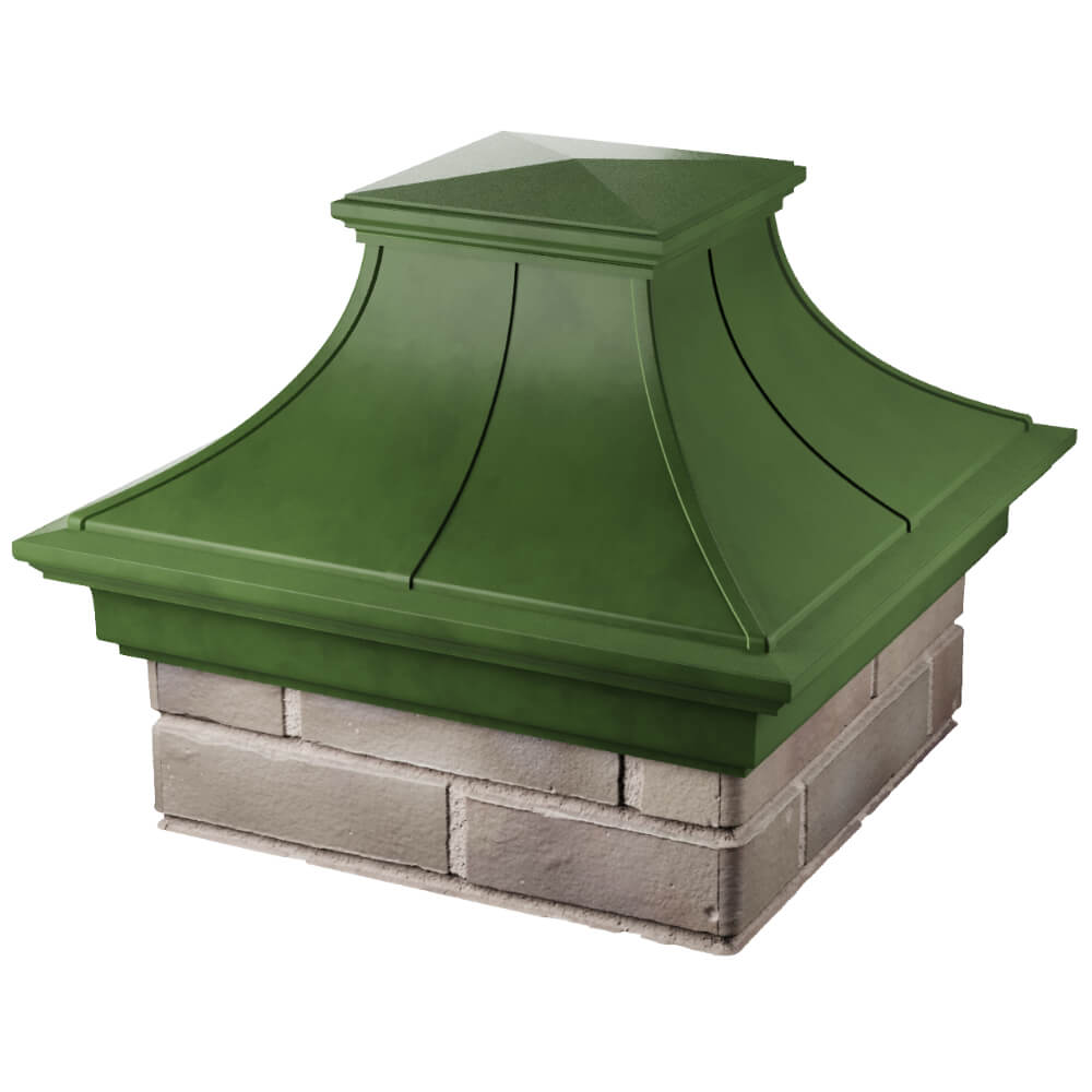 Колпак Zking Монблан Премиум Зеленый на столб 1.5х1.5 кирпича (385х385мм) в Сибае фото
