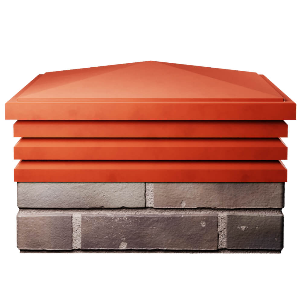 Колпак Zking Бона ХайТек Красный на столб 2х2 кирпича (513х513мм) Сибай фото