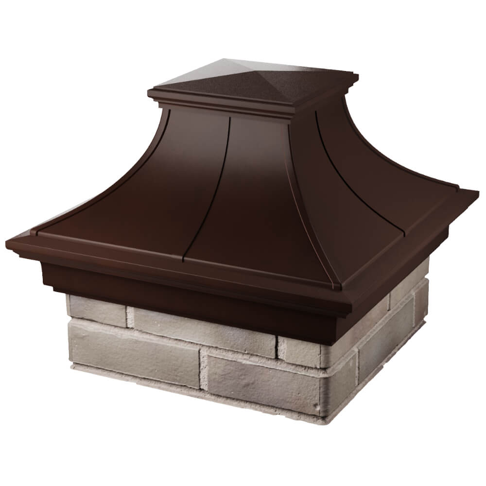 Колпак Zking Монблан Премиум Коричневый на столб 1.5х1.5 кирпича (385х385мм) в Сибае фото