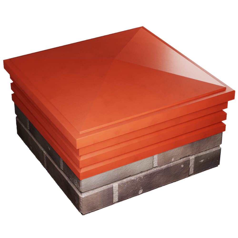 Колпак Zking Бона ХайТек Красный на столб 2х2 кирпича (513х513мм) в Сибае фото