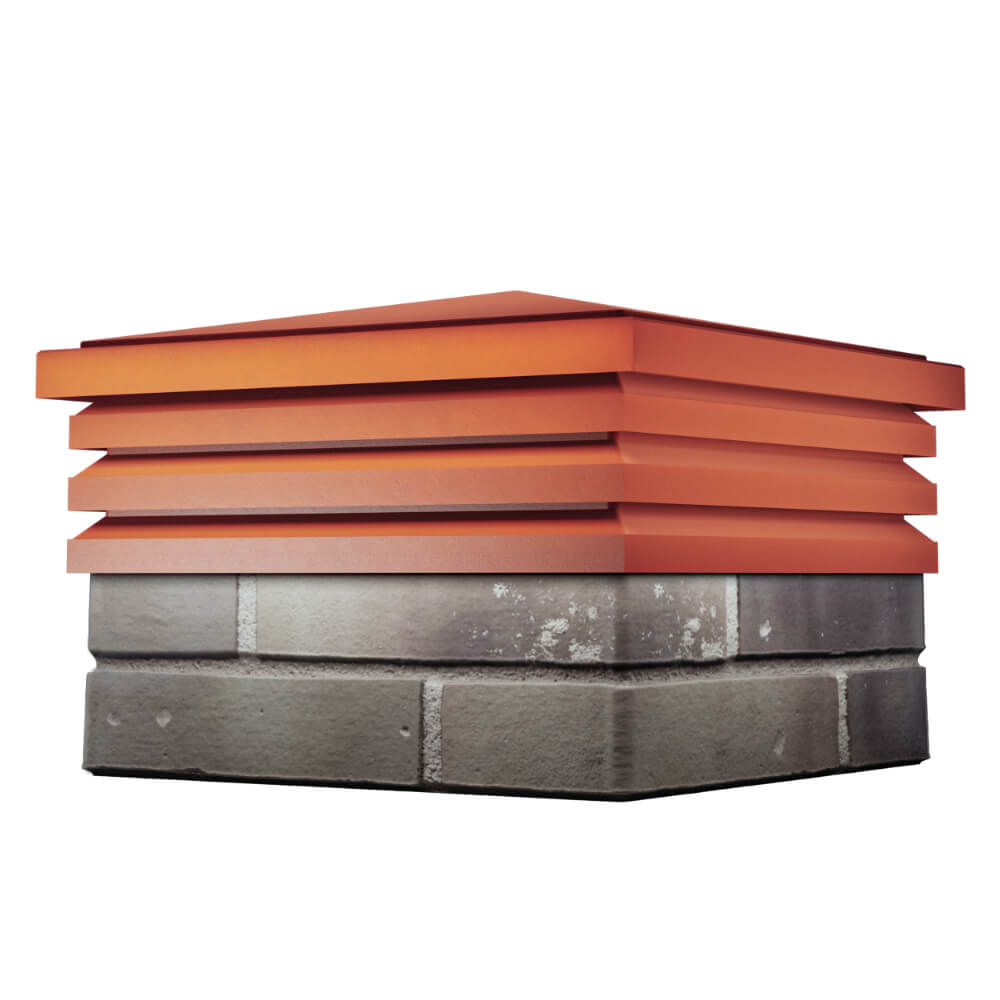 Колпак Zking Бона ХайТек Красный на столб 1.5х1.5 кирпича (385х385мм) в Сибае фото