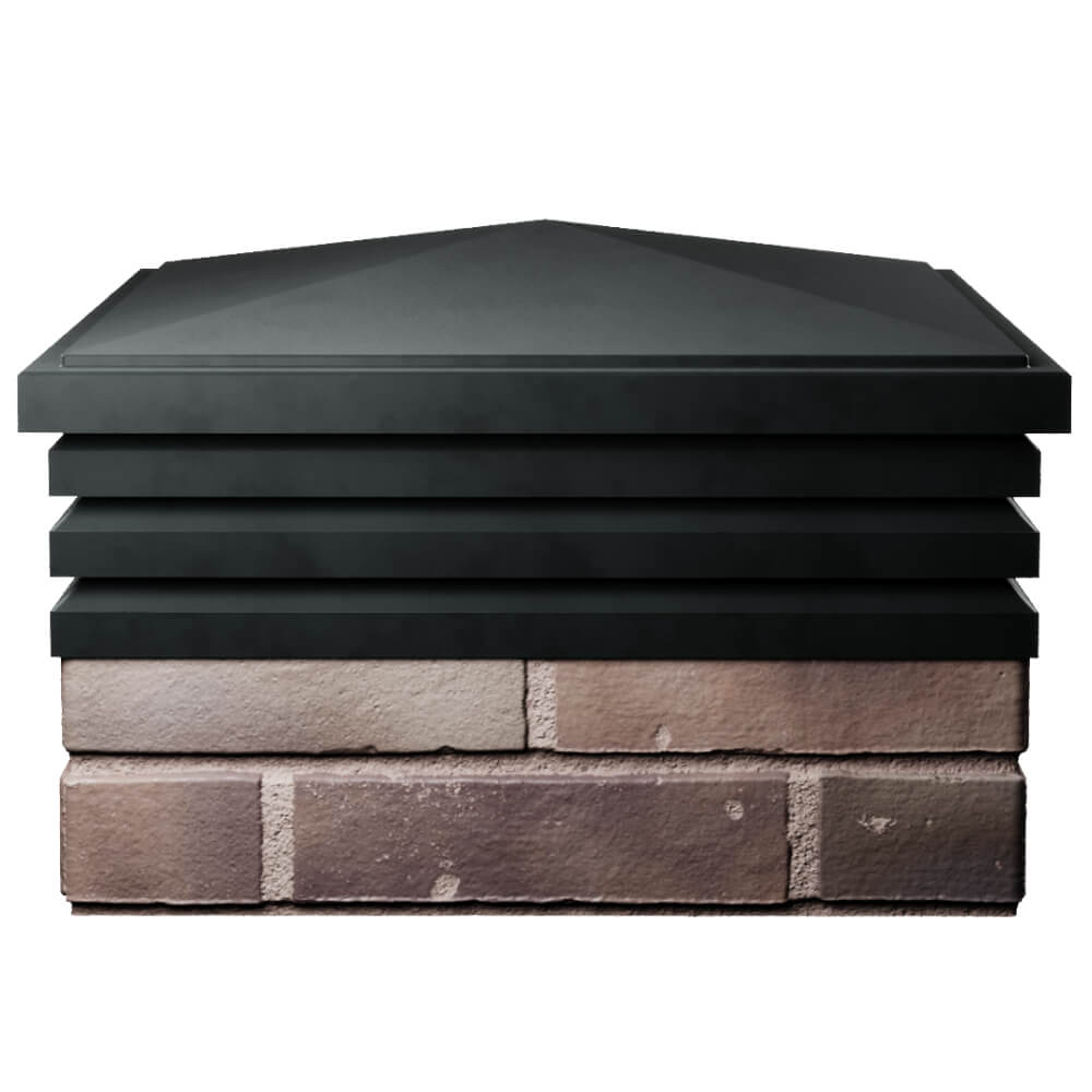 Колпак Zking Бона ХайТек Черный на столб 2х2 кирпича (513х513мм) Сибай фото