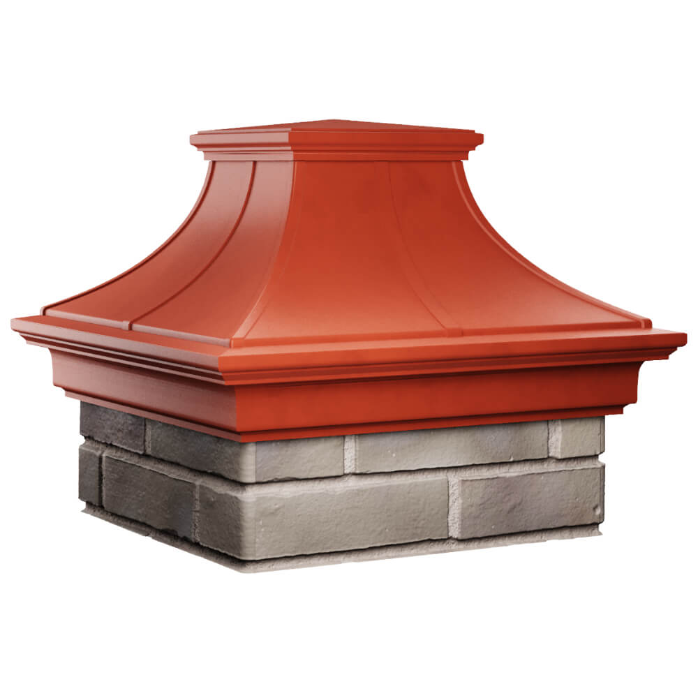 Колпак Zking Монблан Премиум Красный на столб 1.5х1.5 кирпича (385х385мм) в Сибае фото