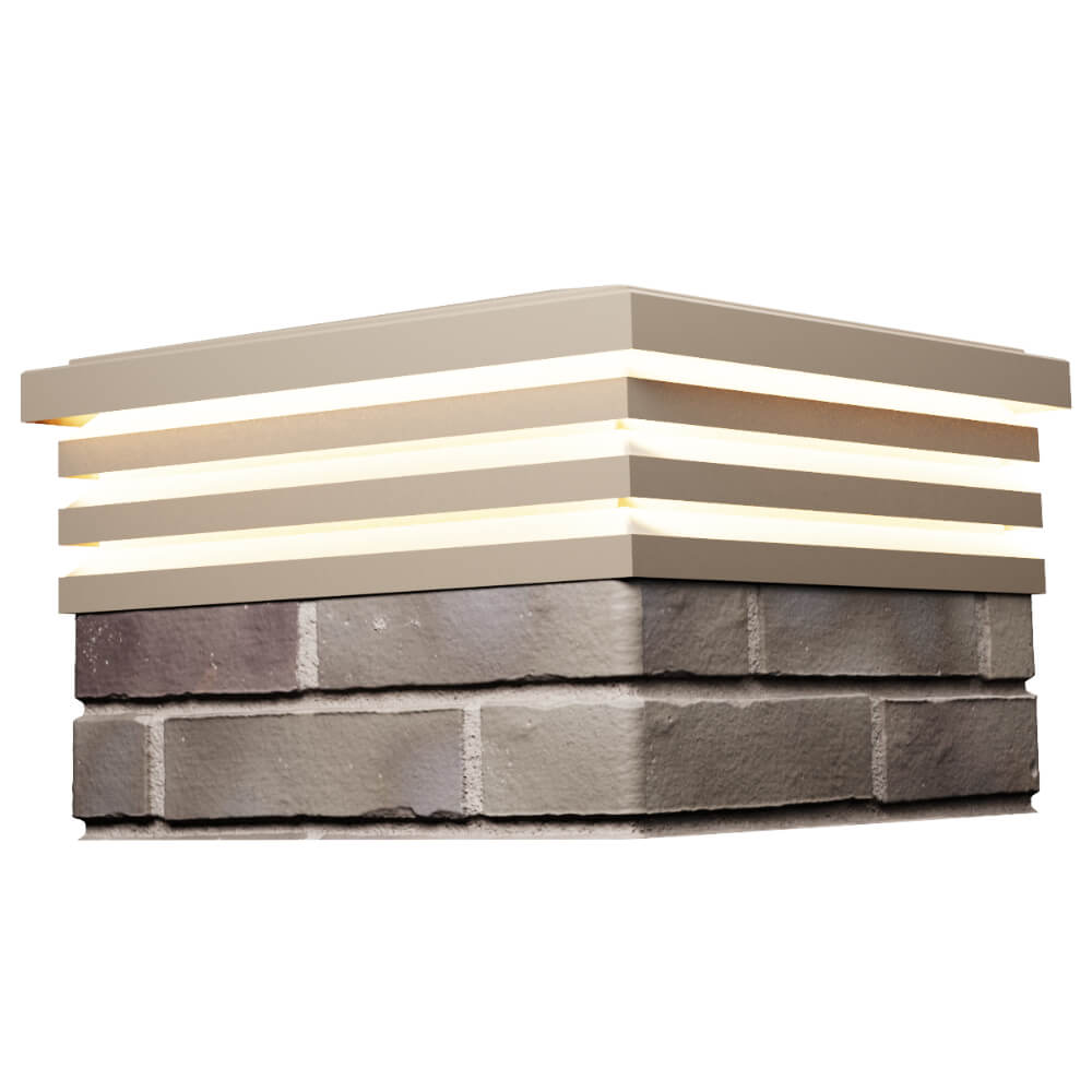 Колпак Zking Бона ХайТек Бежевый на столб 1.5х1.5 кирпича (385х385мм) с подсветкой в Сибае фото