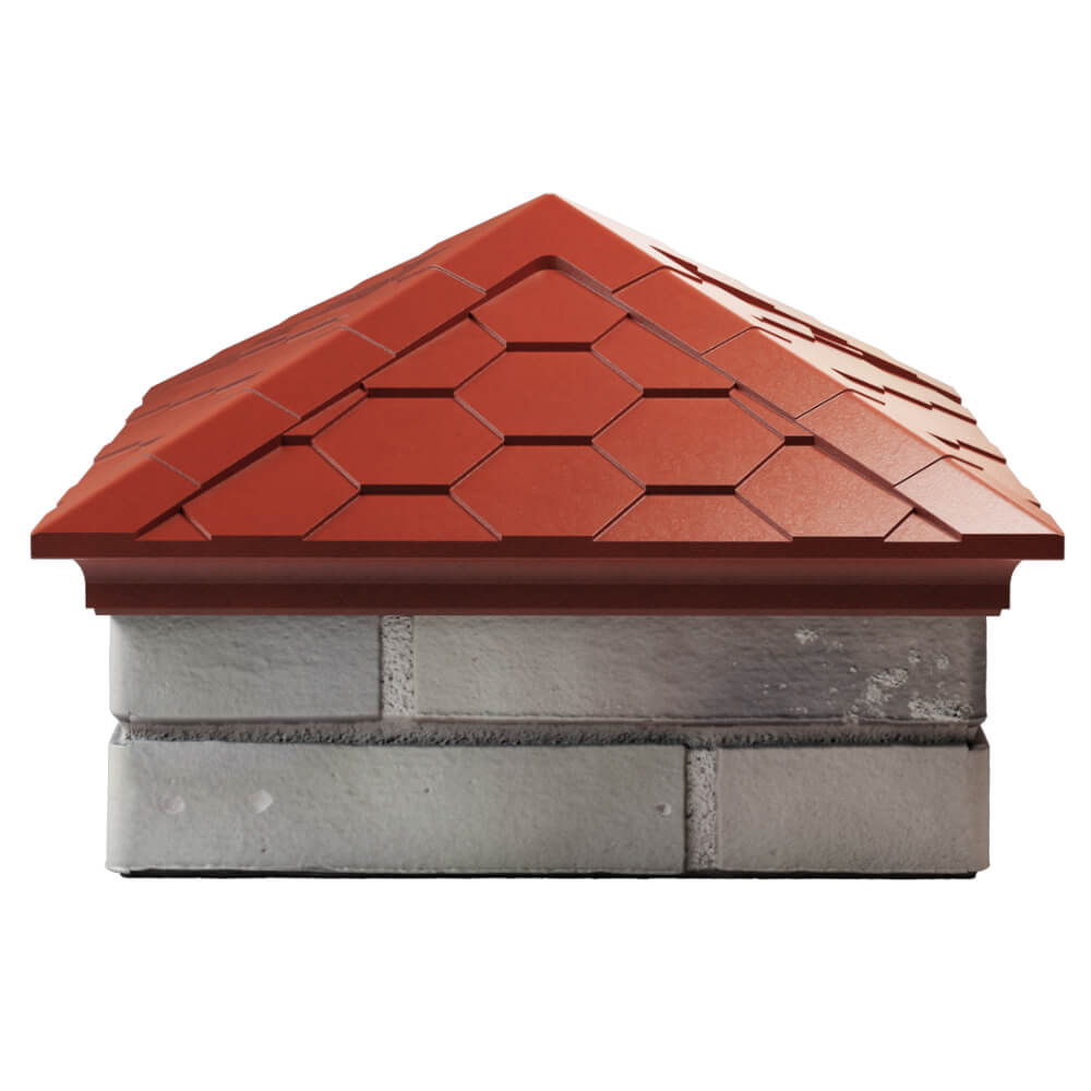 Колпак Zking Эверест Красный на столб 1.5х1.5 кирпича (390х390мм) Сибай фото