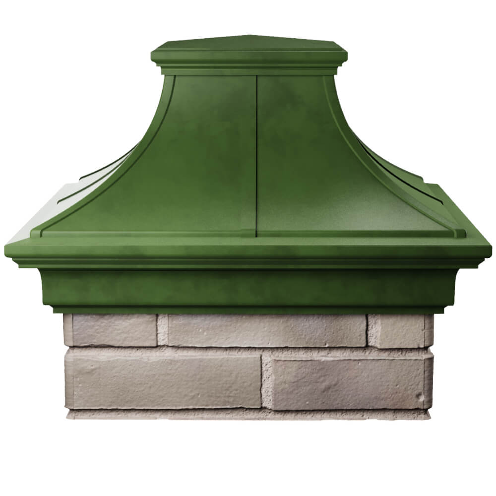 Колпак Zking Монблан Премиум Зеленый на столб 1.5х1.5 кирпича (385х385мм) Сибай фото