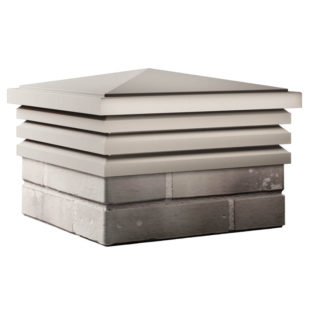 Колпак Zking Бона ХайТек Бежевый на столб 1.5х1.5 кирпича (385х385мм) в Сибае фото