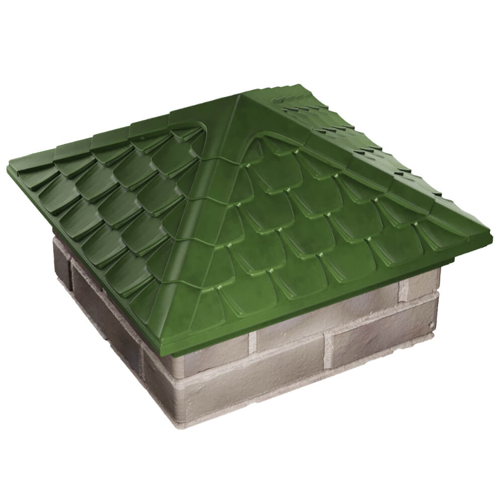 Колпак Zking Эльбрус Зеленый на столб 1.5х1.5 кирпича (385х385мм) в Сибае фото