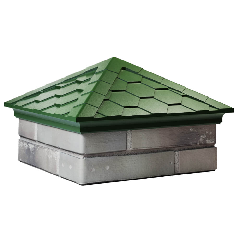 Колпак Zking Эверест Зеленый на столб 1.5х1.5 кирпича (390х390мм) в Сибае фото