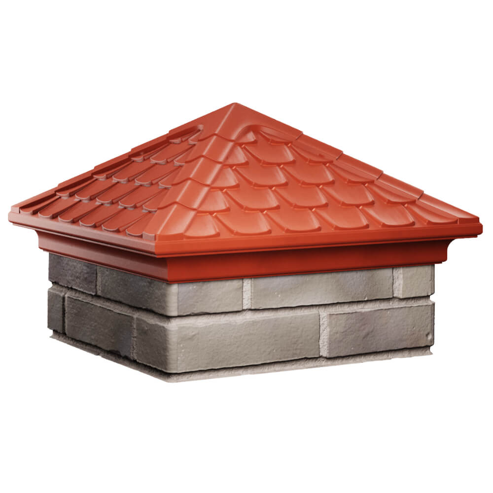 Колпак Zking Эльбрус Красный на столб 1.5х1.5 кирпича (385х385мм) в Сибае фото