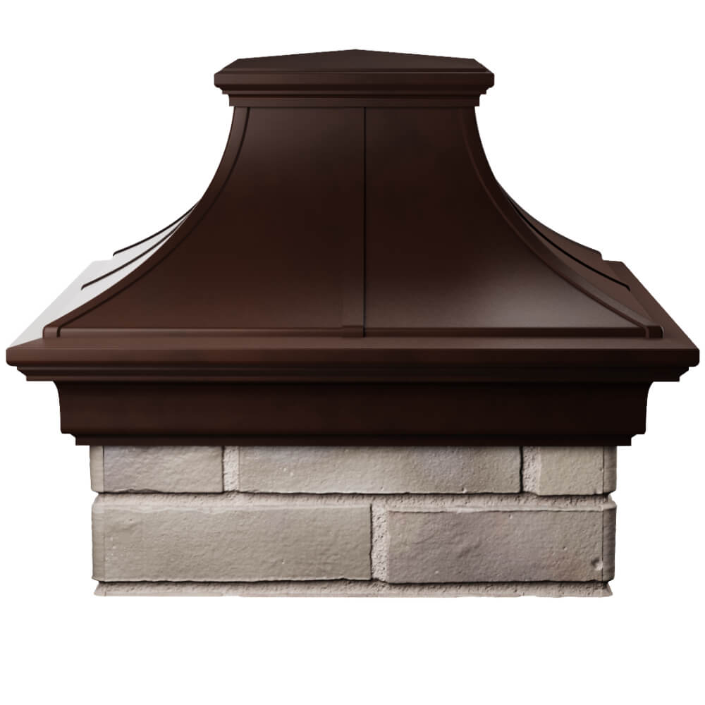 Колпак Zking Монблан Премиум Коричневый на столб 1.5х1.5 кирпича (385х385мм) Сибай фото