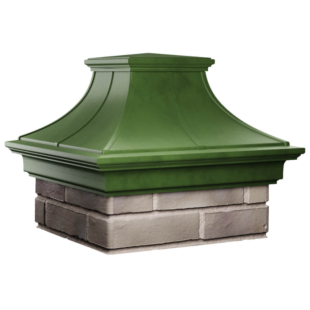 Колпак Zking Монблан Премиум Зеленый на столб 1.5х1.5 кирпича (385х385мм) в Сибае фото