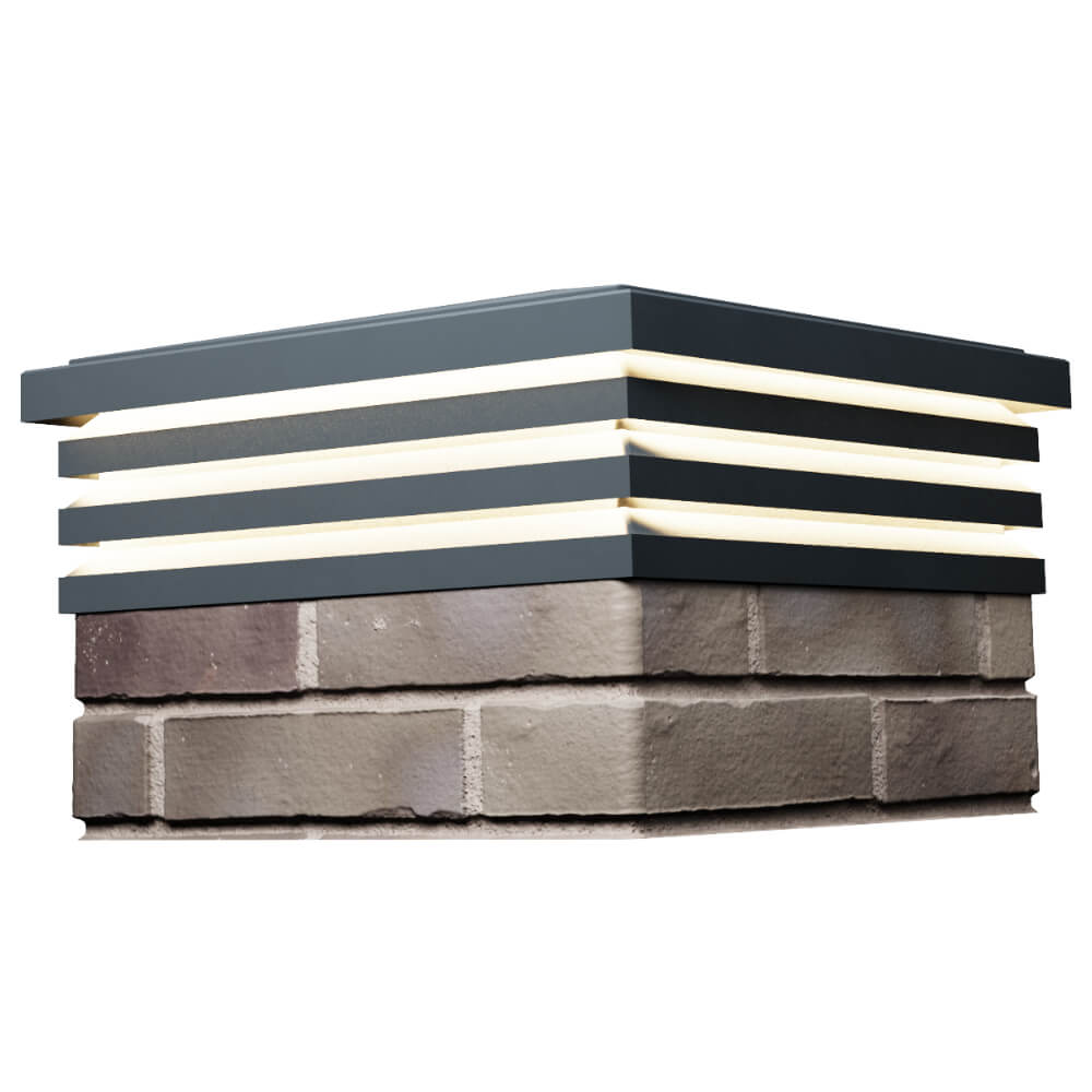 Колпак Zking Бона ХайТек Серый на столб 1.5х1.5 кирпича (385х385мм) с подсветкой в Сибае фото