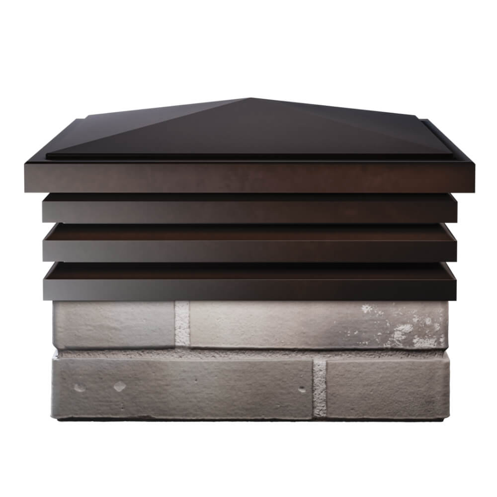 Колпак Zking Бона ХайТек Коричневый на столб 1.5х1.5 кирпича (385х385мм) Сибай фото