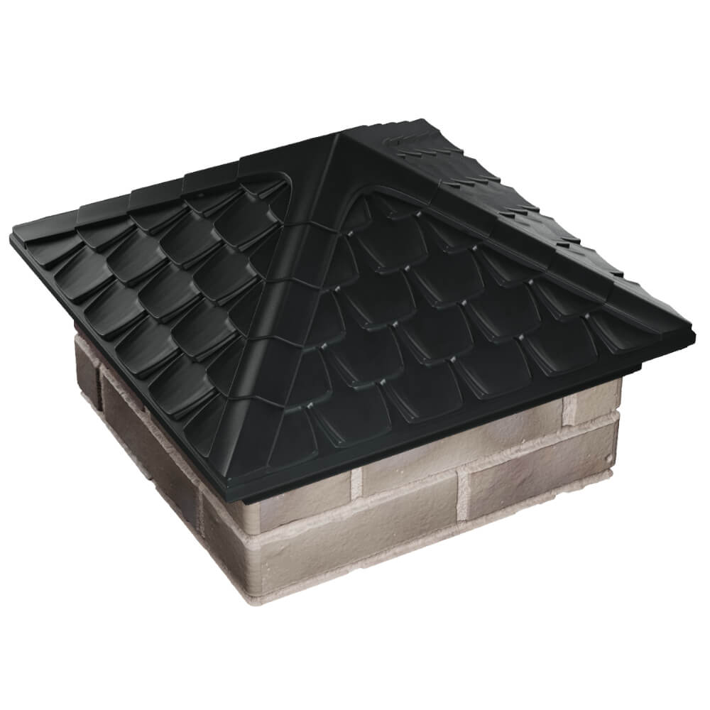 Колпак Zking Эльбрус Черный на столб 1.5х1.5 кирпича (385х385мм) в Сибае фото