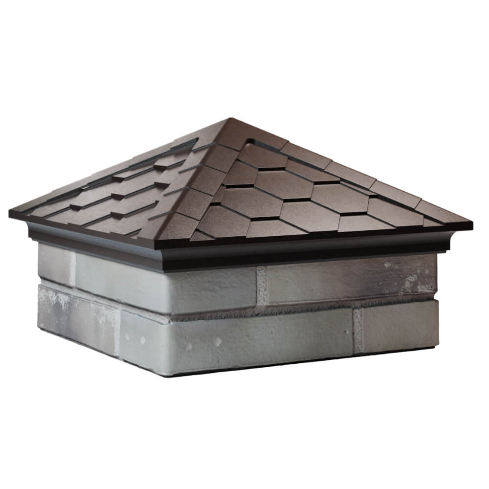 Колпак Zking Эверест Коричневый на столб 1.5х1.5 кирпича (390х390мм) в Сибае фото