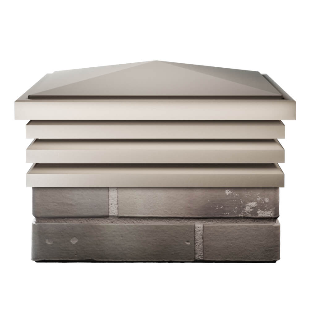 Колпак Zking Бона ХайТек Бежевый на столб 1.5х1.5 кирпича (385х385мм) Сибай фото