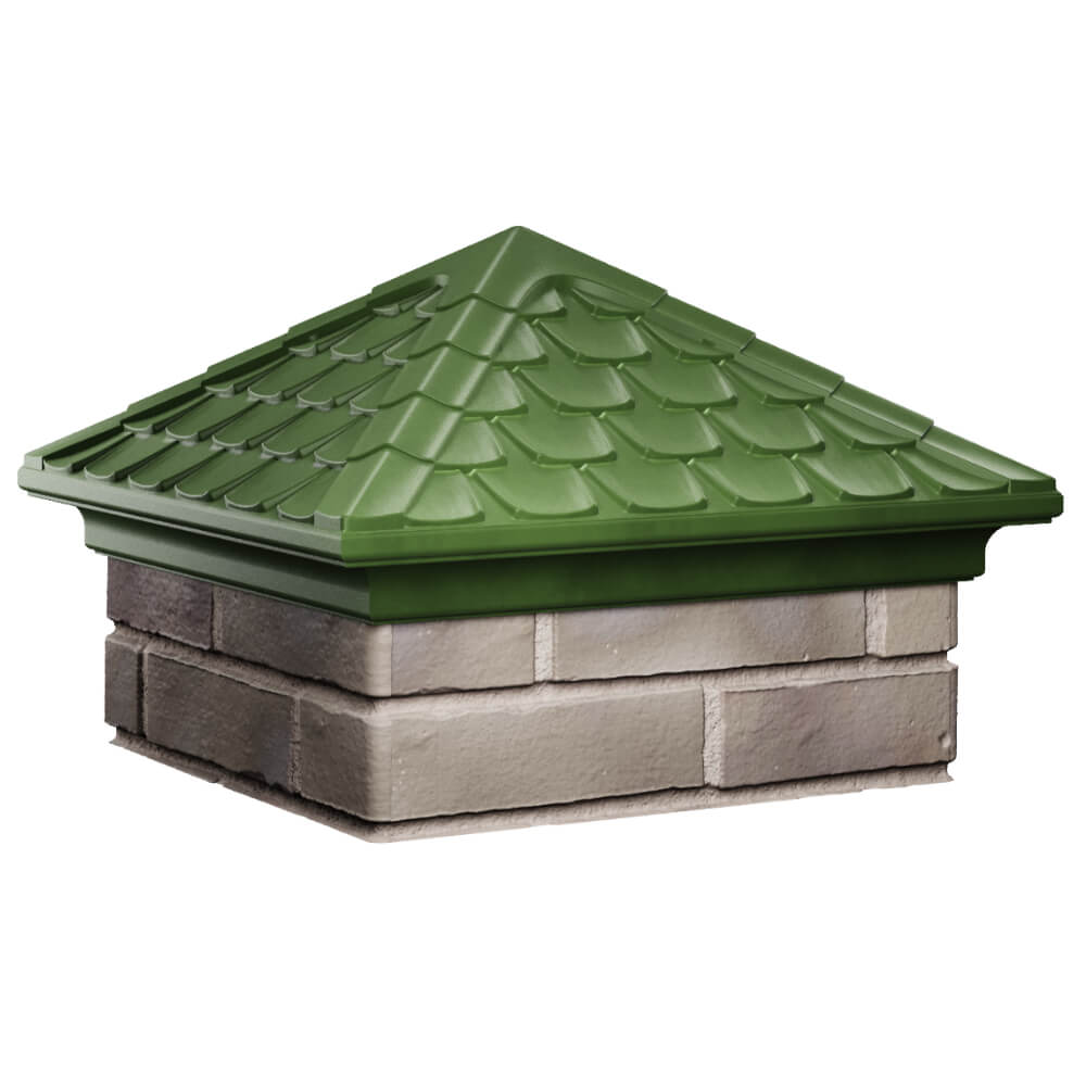 Колпак Zking Эльбрус Зеленый на столб 1.5х1.5 кирпича (385х385мм) в Сибае фото