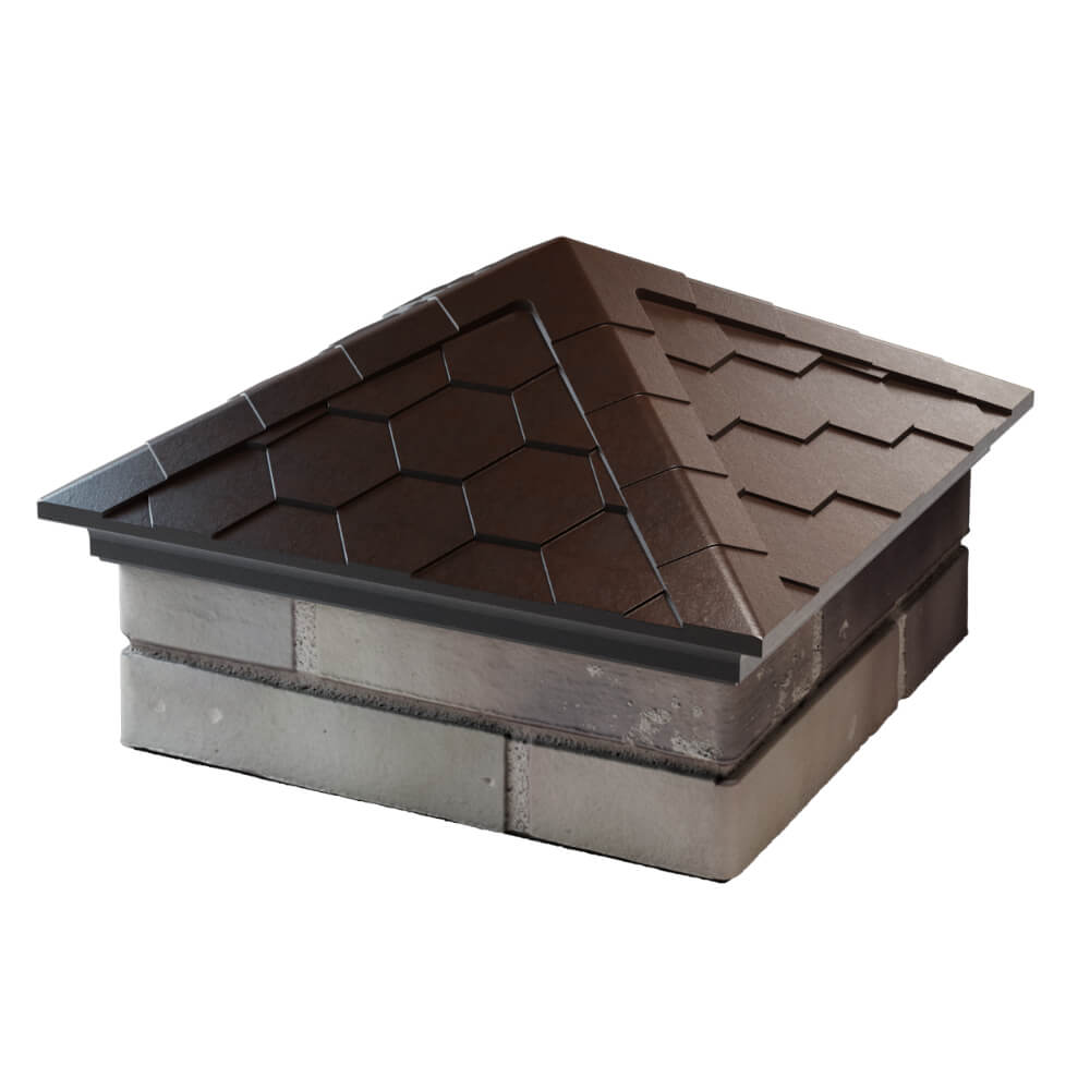 Колпак Zking Эверест Коричневый на столб 1.5х1.5 кирпича (390х390мм) в Сибае фото