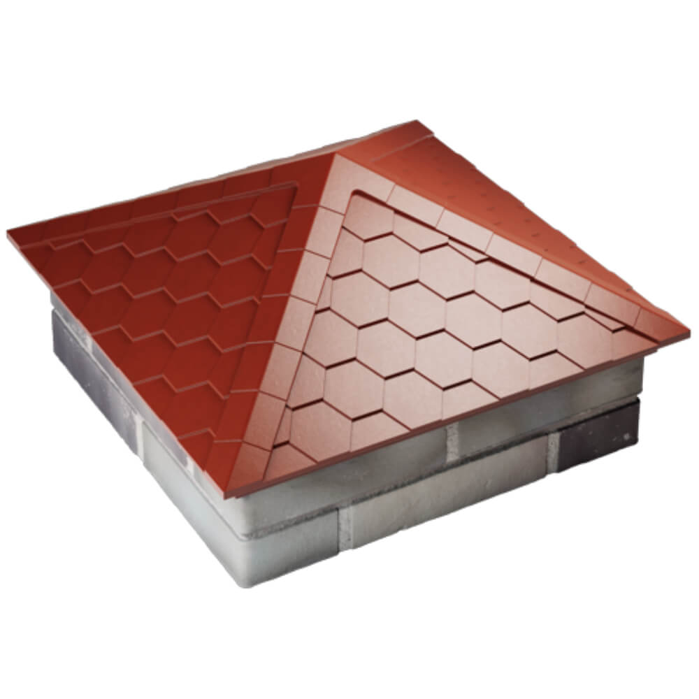 Колпак Zking Эверест Красный на столб 2х2 кирпича (535х535мм) Сибай фото